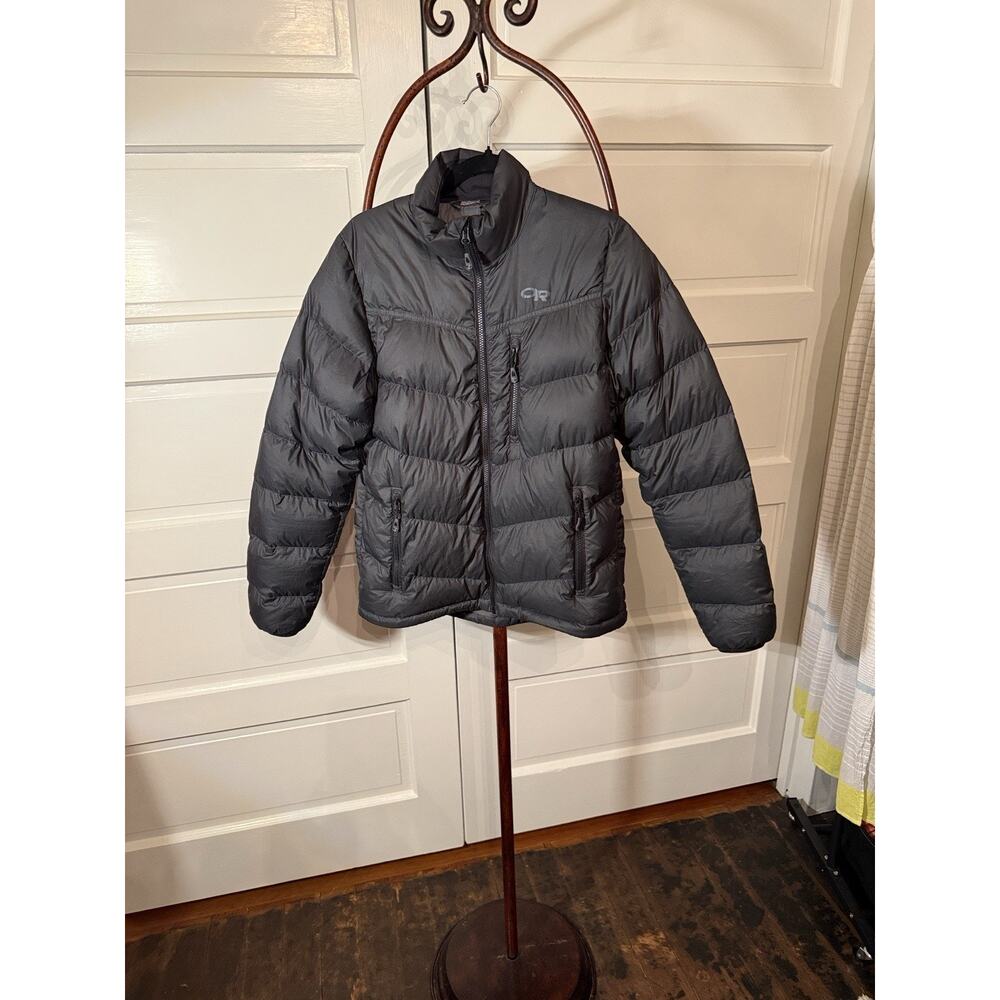Outdoor Research Black Goose Down Puffer Jacket womens s 100% Polyester Full Zip